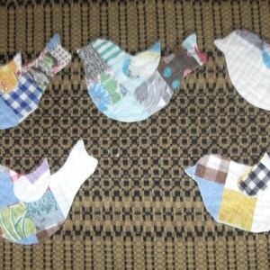 Bird Applique 5 Antique Song Bird With Wings Cutter Quilt Patchwork Cutouts Vintage Primitive Embellishments