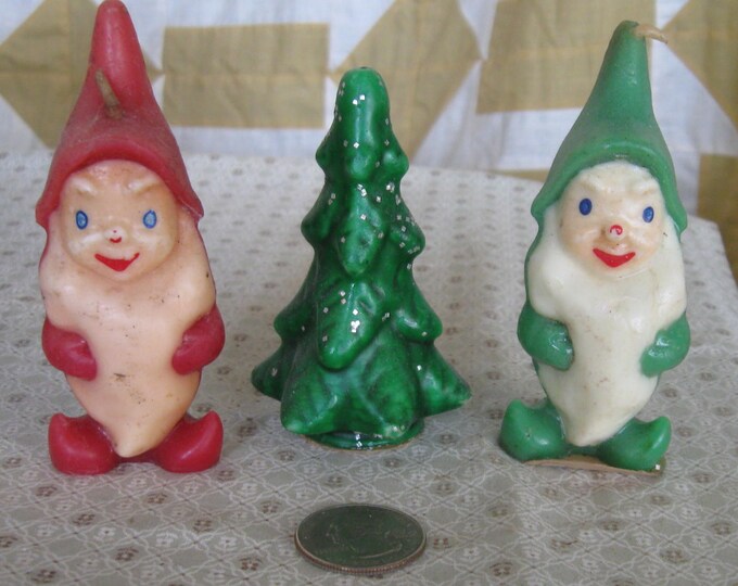 Vintage Gurley Christmas Tree Elf Elves Candle Collectible Etsy
