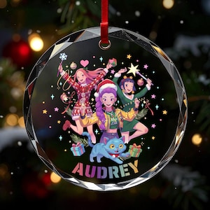 Personalisierte Name Huntrix Ornament, KPOP Weihnachtsandenken, Huntrix Ornament, Mira Rumi Zoey Ornament, Dämonenjäger Custom Ornament PON001.C