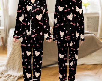 SKZoo Pajama Set, Stray Kids Kpop Sleepwear, Polyester Satin PJS