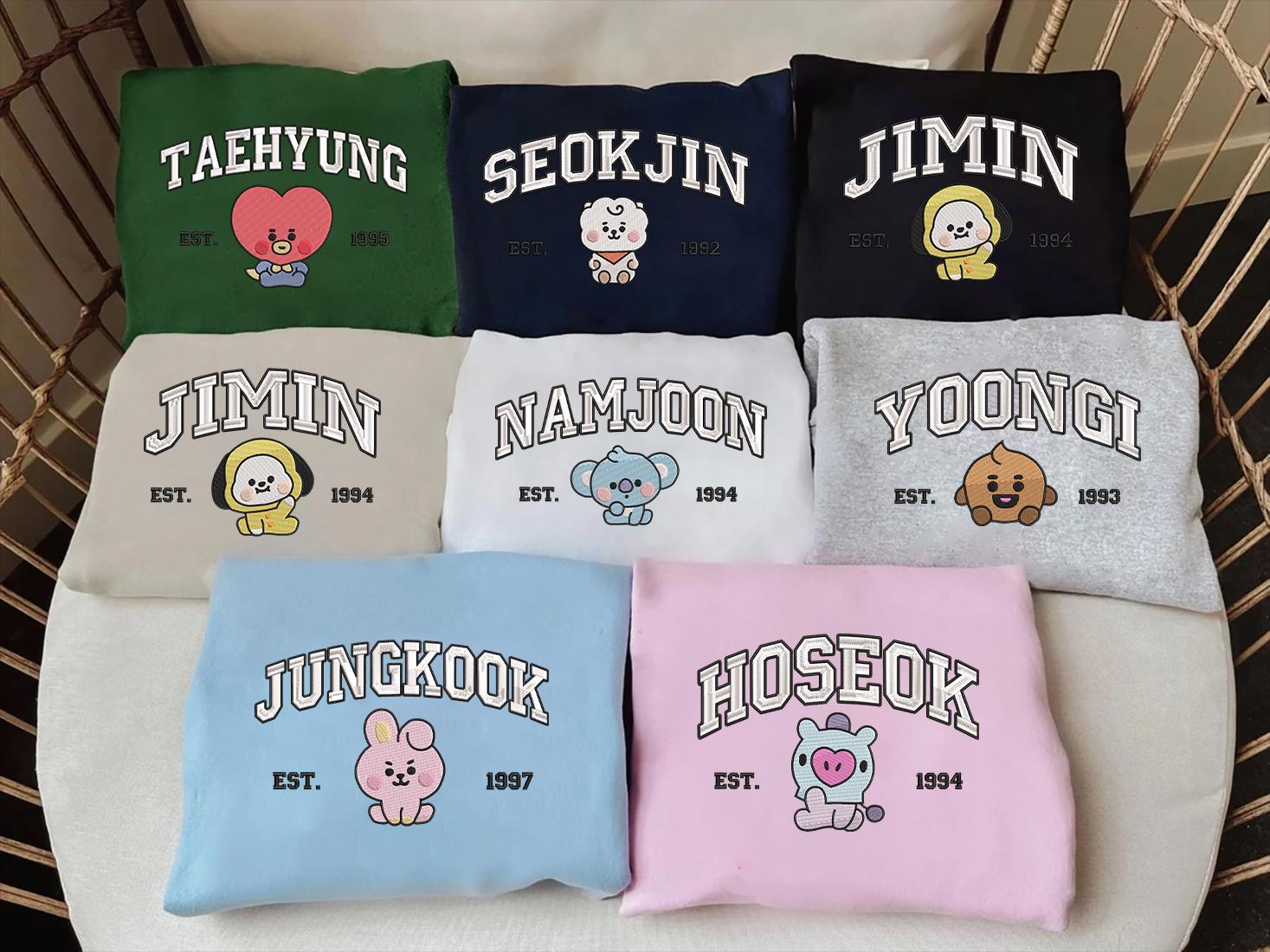 Bts Sweatshirt Embroidered - Etsy