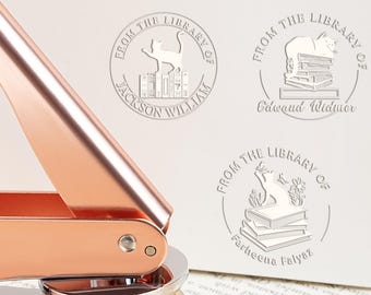 Personalized Book Embosser,Custom Library Embosser,From The Library Of Book Embosser,Book Embosser,Library Embosser Stamp,Book Lover Gifts