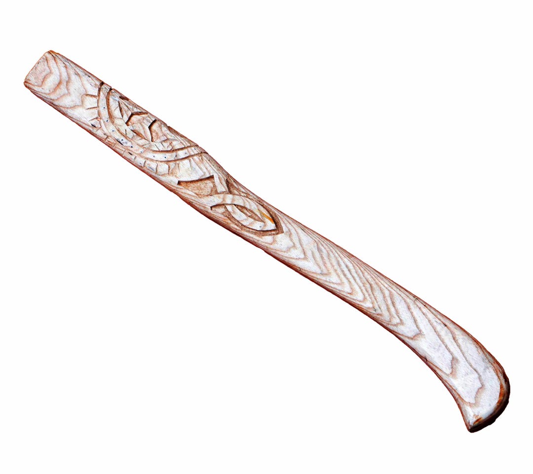 Custom Handmade Hand Carved Axe Handle, Ax- Hatchet, Viking Axe Handle ...