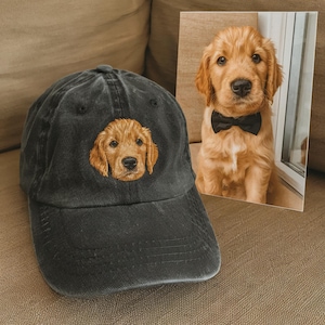 Custom EMBROIDERED Pet Hat Using Pet Photo Personalized Dog Hat Custom Cat Hat Custom Pet Cap Dog Hat Custom Dog Baseball Cap Dog Mom Hat