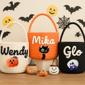 Trick or Treat Bag, Halloween Trick or Treat Basket, Trick or Treat Bucket, Halloween Candy Basket, Halloween Candy Bag, Halloween Tote