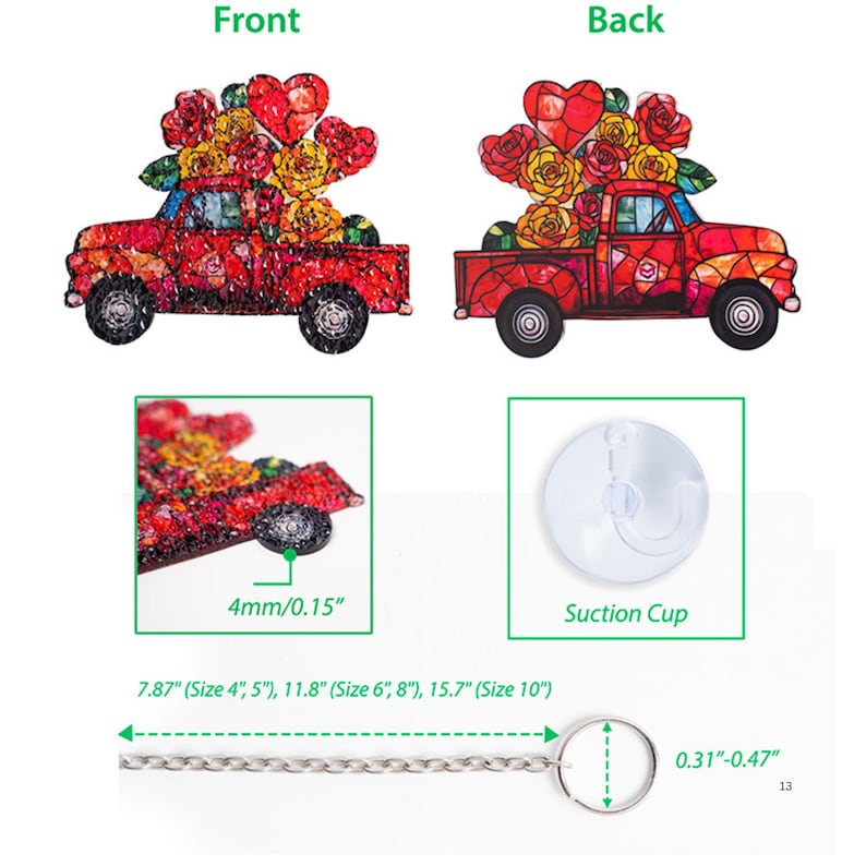 Atrapasol de hoja de roble manchado hecho a mano - Colgante de ventana de hoja marrón otoño - Imagen 2 de 4