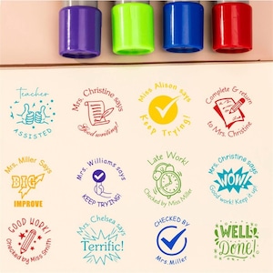 Timbri per insegnanti, timbro personalizzato per insegnanti, regalo per insegnanti, timbro personalizzato per insegnanti, timbro controllato dall'insegnante, timbri per insegnanti di buon lavoro, migliori recensioni