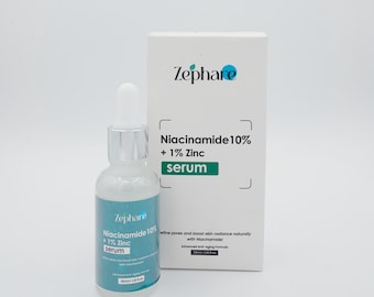 Zephare Niacinamide + Zinc Serum - 30ml - Controls Oil Minimizes Pores Supports Barrier Reduces Dark Spots Luminous Skin Solution
