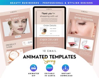 Animated Email Templates for Beauty Business | Canva Spring Newsletter (Digital Download)