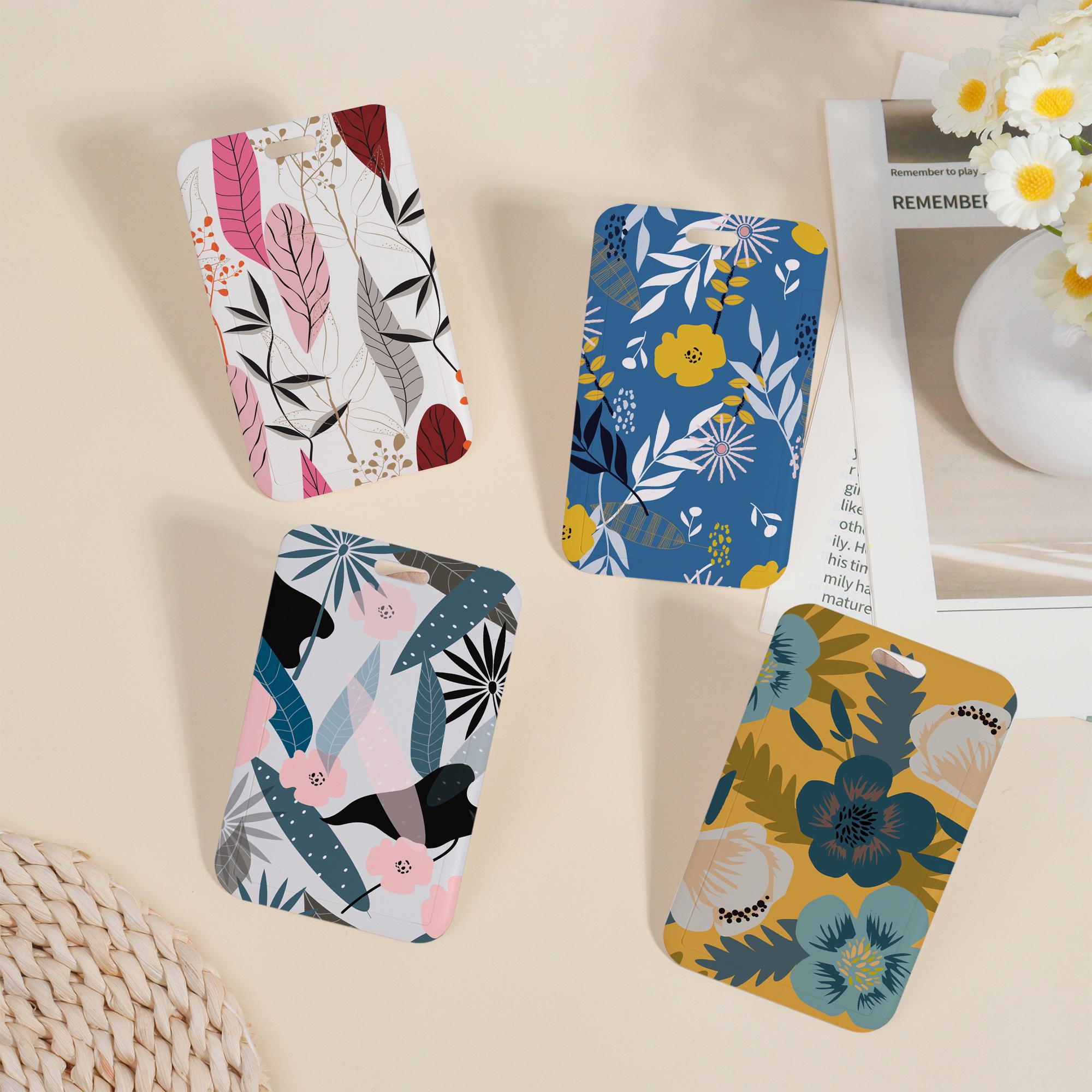 Floral/Line Pattern ID Badge Holder,Badge Holder,ID Holder, Lanyard Accessory,Teacher Gift,Card Protecter,Nurse/Doctor/Student Badge Holder