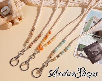 Lanyard con perline colorate, lanyard con perline di legno fatto a mano per insegnanti/studenti/professionisti, lanyard per insegnanti, regalo per insegnanti, lanyard personalizzato