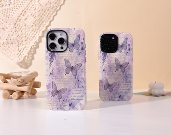 Purple Butterfly,iPhone Case Cover for iPhone 17 16 15 14 13 12 11 Pro Max,iPhone Air/16e 15 14 Plus,Case for Mini 13 12 X XS XR SE