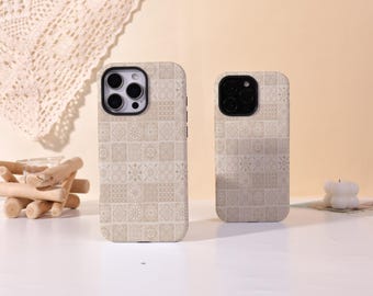 Vintage Tile Pattern,iPhone Case Cover for iPhone 17 16 15 14 13 12 11 Pro Max,iPhone Air/16e 15 14 Plus,Case for Mini 13 12 X XS XR SE