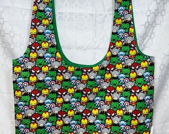 Little Superheroes Long Handled Reusable Shopping Bag