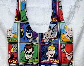 Superheroes Long Handled Reusable Shopping Bag