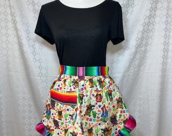 Gnome Fiesta Half Apron with Ruffle