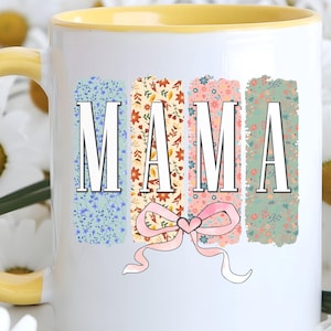 Taza floral para mamá, regalo floral vintage para mamá, taza para el Día de la Madre, taza de café para mamá, regalo para mamá estilo cottagecore, taza rústica bohemia de cumpleaños para mamá