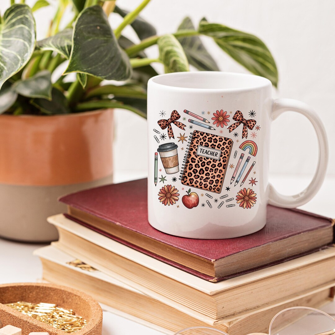 9-teiliges Lehrer-Geschenkset – 3 Keramiktassen (325 Ml) Mit Karten & Umschlägen, Sublimationsdruck
