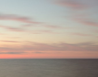 Superior Skies ||| Tranquil Bedroom Wall Art | Lake Superior Sunset | Minimalist Art | Seascape Art | Beach Photography | Minimal Pink Art