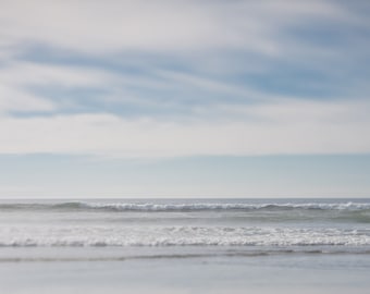 Kust van Oregon ||| Gedempt minimalistisch | Strandarte kunst | Oceaanfotografie | Pacific Northwest Fotografie | Rustgevende kwekerij kunst