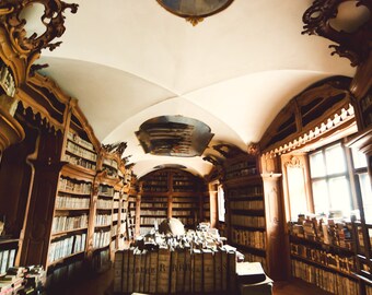 Monastic 03 ||| Prague Photography | Travel Photography | Beautiful Library | Vintage Books | Cinematic Wall Art | History in Books