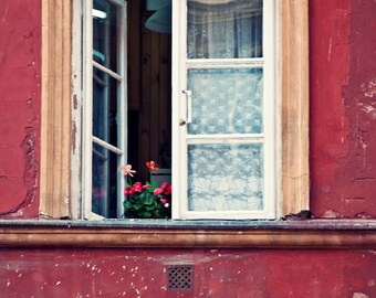 The Red Window ||| Old World Photograph | Fine Art Travel Photography | Romantic Decor | Vintage Charm