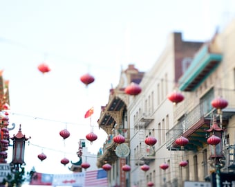 VERKOOP || Chinatown ||| Lantaarns in Chinatown | Kunstfotografie op reis | Californië wanddecoratie | Rode Lantaarns | Magisch