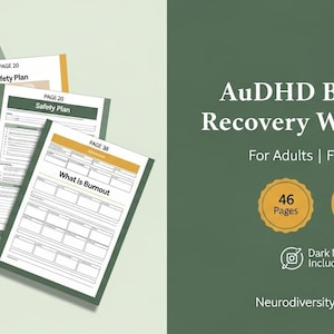 Autism Burnout Recovery Workbook | Neurodivergent Self-Care (Fillable PDF)