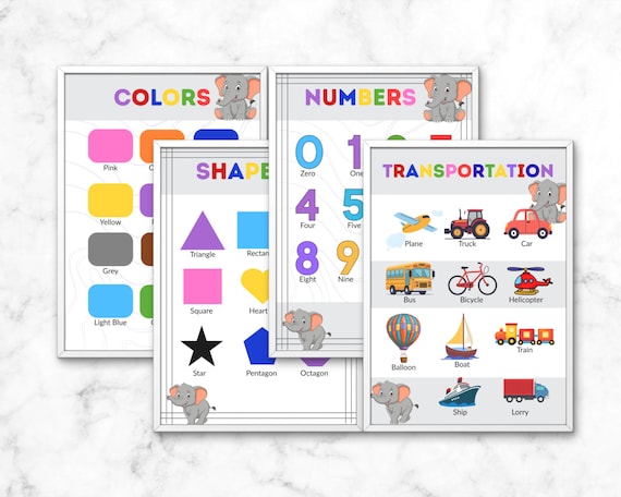 A3 educational poster - classroom decor set of educational posters- playroom print-preschool poster-education-classroom bundle -kindergarten