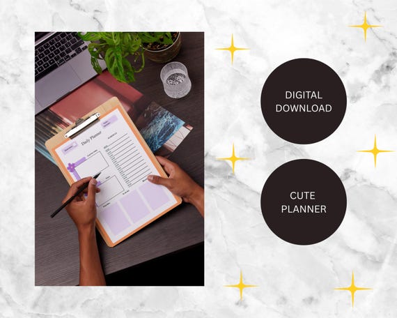 Purple Daily Planner: A4 Printable Productivity & Gratitude (PDF)
