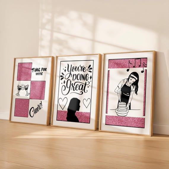 Pink Aesthetic Gallery Wall-Printable Poster Pack