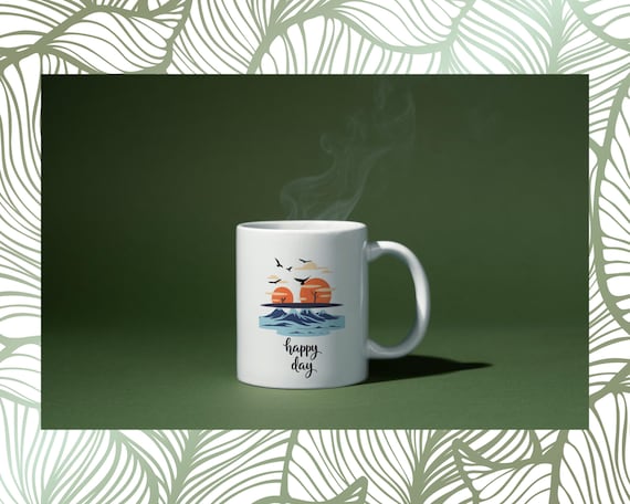 Minimalist Mug Print Design: DIY Coffee Mug Wrap (Digital Download)