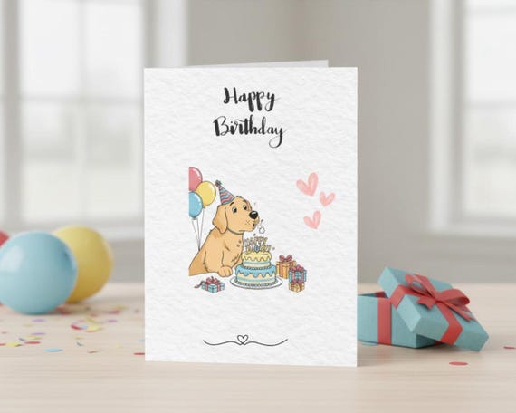 Happy Birthday Puppy Party Card