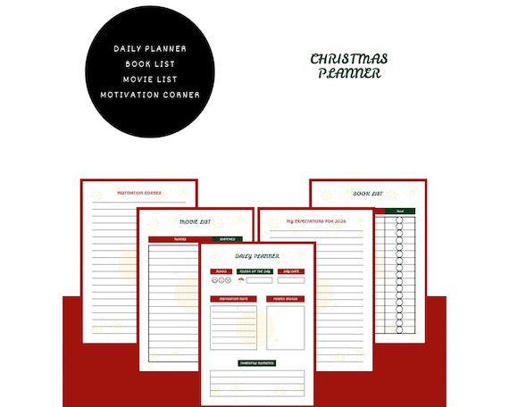 Christmas Daily Planner 2026: Holiday Organizer (Printable PDF)