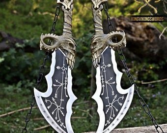 God of War Blades of Chaos: Zestaw metalowych ostrzy Twin, rekwizyt cosplay