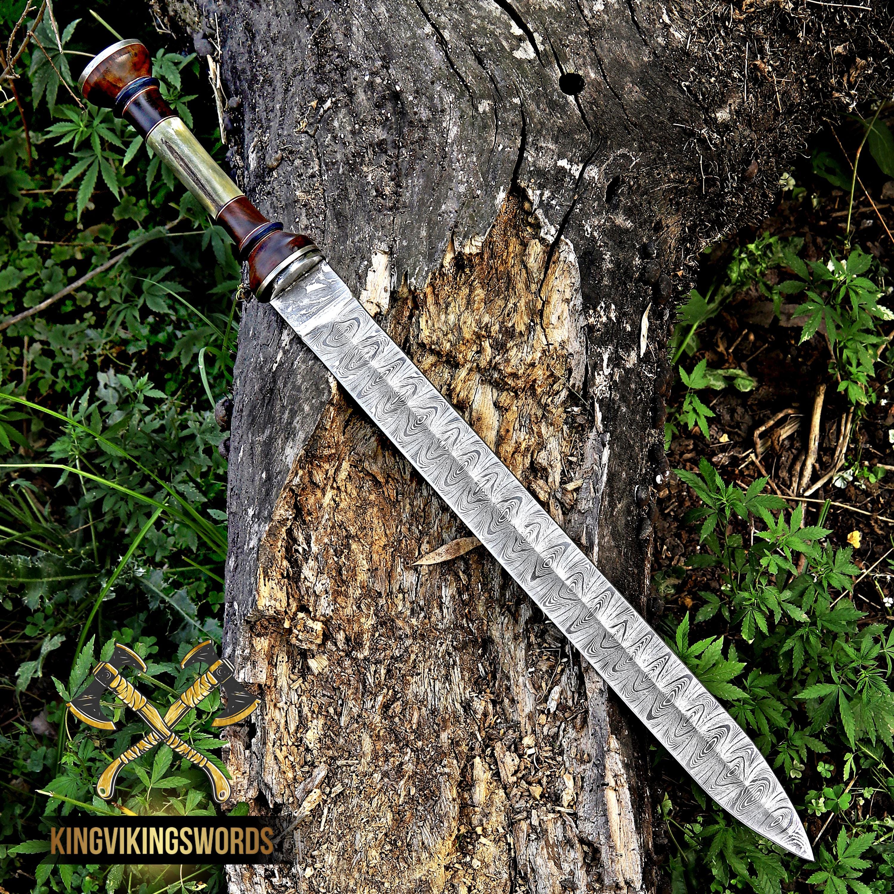記念日の贈り物に最適なダマスカス鋼製バイキング剣、コスプレパーティーに最適な中世LARPバイキング剣、ご自宅の装飾に最適なカスタムメイドのロング バイキング剣 - Etsy 日本, image size:3000x3000