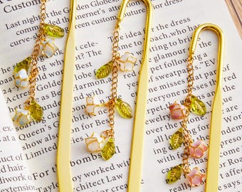 Lily of the Valley Bookmark Hook, Floral Charms Bookmark, Book Lover Gift