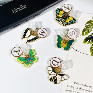 Custom Butterfly Kindle Charm, Phone Charm, Dust Plug Charm, E-Reader Accessory, Gift for Bookish