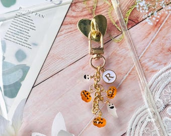 Custom Halloween Kindle Charm, Pumpkin Ghost E-Reader Accessory Bag Charms, Bookish Gift for Book Lover