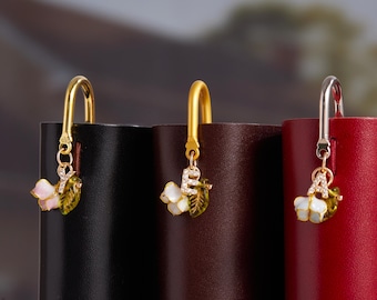 Personalized Lily of the Valley Bookmark, Custom Initial Metal Bookmarks, Flower Bookmark Hook, Book Lover Gift for Reader
