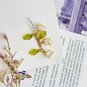 Delicate Lily of the Valley Dust Plug & Phone Charm | Handmade E-Reader Accessory | Cute Gift for Book Lovers & Tech Lovers | 3 Color Choices