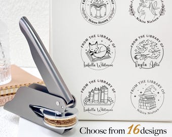 Custom Book Embosser Stamp, Personalized Library Embosser, From The Library Of Stamps, Book Lover Gifts