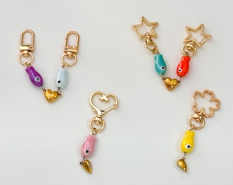 Customize magnetic ceramic fish keychain, Gold Magnetic Handbag Phone Charm, Cute Gifts for BF GL Friends