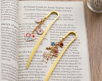 Custom Metal Bookmark With Charms, Journal Notebook Planner Charms Accessories, Bookish Gift for Book Lovers