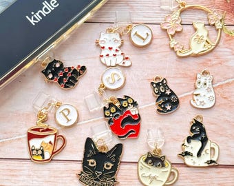 Custom Cat Kindle Charm, Cat Dust Plug, Cute Phone & E-Reader Accessory, Gift for Book Lovers