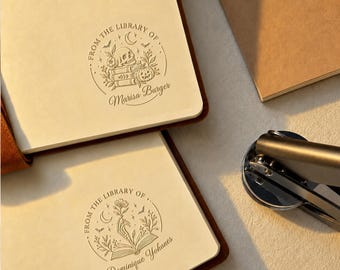 Custom Book Embosser, Personalized Library Stamp, From the Library of Book Embosser, Ex Libris, Book Lover Gift, Halloween Gift