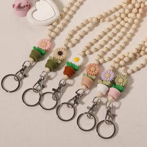 Little Daisy Hand-Woven ID Lanyard,Teacher Badge Daisy, Nurse Lanyard,ID Holder,Nurse Teacher Gift,Cute Badge Holder,Braided Lanyard Jewelry