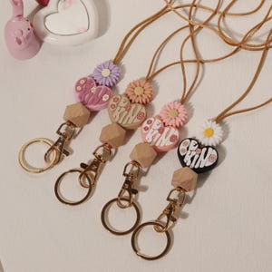 Little Daisy Handmade ID Lanyard,Teacher Badge Daisy, Nurse Lanyard,ID Holder,Nurse Teacher Gift,Cute Badge Holder,Braided Lanyard Jewelry