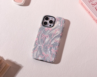 Coquette Pink Bow iPhone Tough Case,Personalized MagSafe Phone Case,iPhone 17e 17 16 15 14 13 12 Pro Max Plus Mini Case,iPhone Accessories
