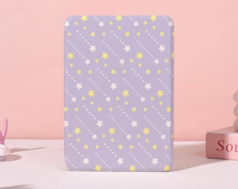 Lavender Star Dot Kindle Case,Kindle Paperwhite 10/11/12th Cover,Kobo Libra/Clara Case,Fancy Case with Auto Wake/Sleep,Custom e-Reader